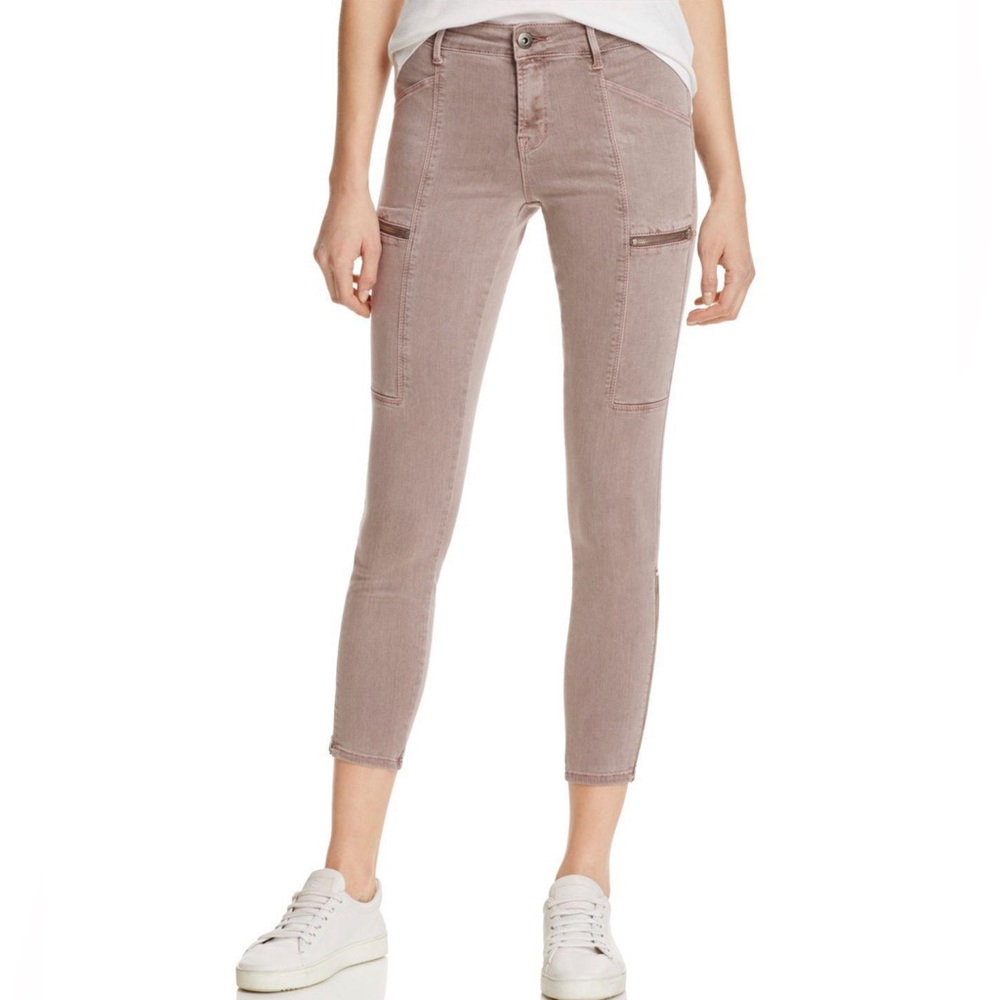 PISTOLA Topanga Hunter Cargo Zipper Ankle Pants Taupe Gray Tan Size 33